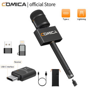COMICA Revo S 48kHz/24bit Wireless Interviewing Microphone for Smartphone Denoise Cardioid Polar Pattern Outdoor Microphone