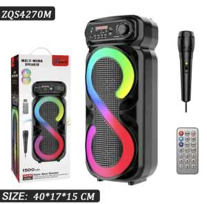 LED Light ZQS-4270/4273 Bluetooth Speaker – Super Bass FM Radio USB/TF/AUX Durable Full-Range Sound System