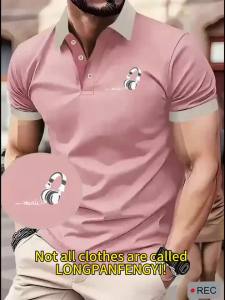 Jeans Fritz Contrast Collar Embroidered Polo Shirt For Men Short Sleeve Regular Fit Breathable Casual Summer Top COD Fast Delivery