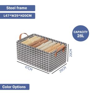 SimHome Foldable Storage Box Steel Frame Clothes Organizer Wardrobe Clothes Storage Kotak Simpan Baju 衣服收納盒
