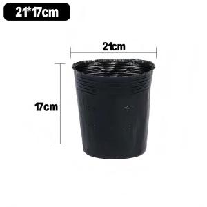100pcs Black Nursery Pot Plastic Soft Pots Seedling Container Polybag Flower Pot Pasu Bunga Hitam