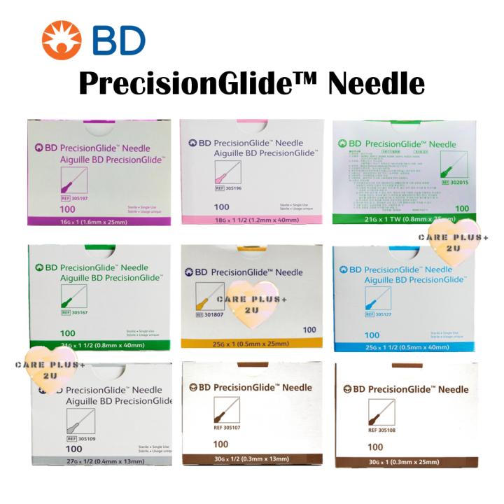 BD PrecisionGlide Needle [ 16G/18G/21G/23G/25G/27G/30G ] (100's/box ...