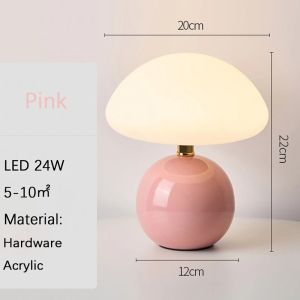 Mushroom Led Table Lamp Charging Touch Desk Coffee Bar Hotel Bedroom Decoration Nordic Creative Atmosphere Night Light Bed Lamp