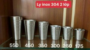 Ly Cốc Kim Cương 2 Lớp Giữ Nhiệt Bằng Inox 304 Dung Tích 300ml-450ml-550ml