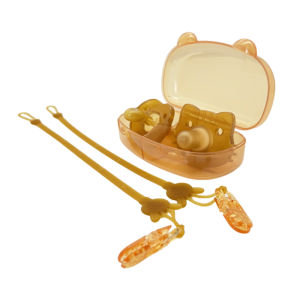 3 In 1 Portable Baby Pacifier Set Anti-drop Chain Nipple Box Silicone Teether Infant Newborn Holder