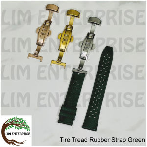 Premium FKM Rubber Watch Strap Tire Tread design Rubber Strap for 20mm lugs in Butterfly clasp quick release lug