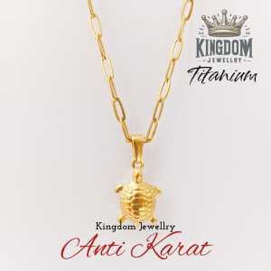 KIngdom jewelry Kalung Titanium gold  Wanita Type paperclip PLus Liontin Kura kura cocok dipakai kemana Saja Kalung wanita kekinian.