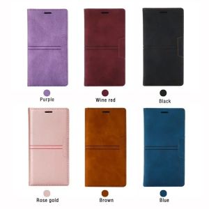 Wallet Skin Friendly Magnetic Flip With Card Slot Leather Case For Samsung Galaxy A16 A20E A21 A31 A32 A33 A34 A40 A41 A42 A50 A51 A53 4G 5G Cover