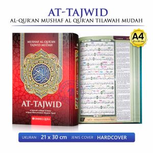 Al Quran Besar Mushaf Al Quran Tilawah Mudah AT-TAJWID Ukuran A4 Terjemah Waqaf & Ibtida Tajwid Berwarna & Kode Tajwid