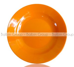 [ BAYAR DITEMPAT ] - 1 LUSIN / 12 PCS - PIRING SEMI MELAMIN 9 inc KUALITAS SUPER - WARNA HIJAU DAN ORENS - MODEL TERBARU  - BALBIN STORE