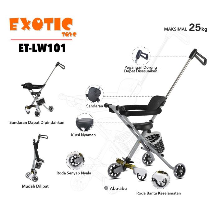 MICRO TRIKE Magic Stroller Exotic LW101 Kereta Dorong Kursi