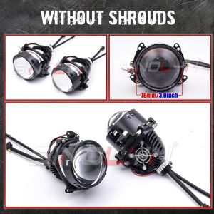 Sinolyn 3 Inch LED Headlight Lens Bi LED Lamp Lenses For Headlight H4 H7 H1 9005 9006 Angel Eyes Diode Projector Car Accessories