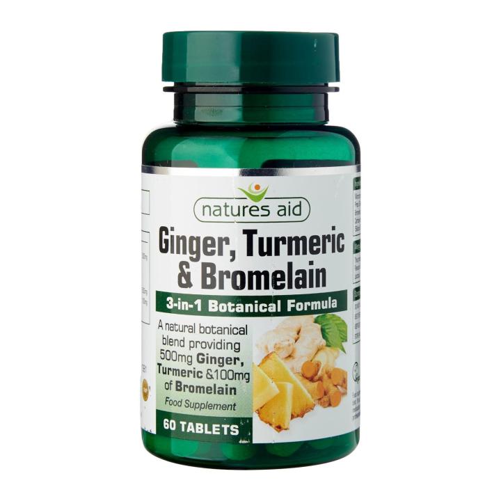 Natures Aid Ginger Turmeric And Bromelain (Joint & Heart Health Support