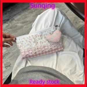 SQ Stationery [Flash Sale] High Quality Sweet Lace Floral Design Pen Bag Large Capacity Multifunctional Stationery Bag Pencil Case Students Supplies