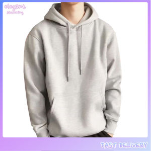 elegantstunning Men Kangaroo Pocket Plain-Colour Sweaters Hoodies for Winter Sports Casual
