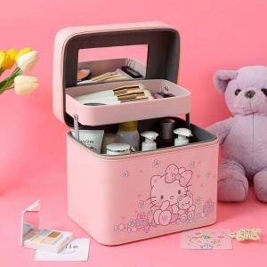 Christmas Gift Halloween Sanrio Kawaii Hello Kitty Cosmetic Case My Melody Kuromi Anime Cartoon Cute Portable Travel Large Capacity Ins Style Storage Box