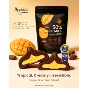 Benns Ethicoa 50% Dark Milk Praline Chocolate-Mango Halal Ingredients 100g