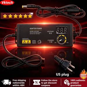 3-36V 60W Power Adapter Adjustable Voltage with Display Screen US Plug