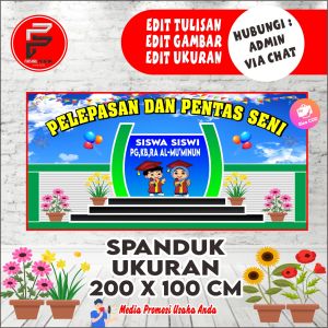 Spanduk Wisuda / Spanduk Perpisahan / Spanduk Pelepasan / Spanduk Kenaikan Kelas / Spanduk Pentas Seni TK PAUD KOBER Ukuran 2 x 1 meter