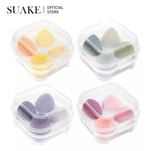 SUAKE 4 Pcs Makeup Sponge Set Soft Cosmetic Puff Beauty Egg Blending Foundation Cosmetic Sponge Water Drop Sponge Shape Wet and Dry Makeup Blending Sponges