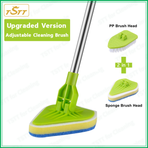 TSTT Multi-Purpose Cleaning Scrub Brush Telescopic Bathtub Cleaner Window Cleaner For Clean Bathroom Kitchen Brush Tile Brush Sponge Brush Floor Brush  Cleaning Tools Set