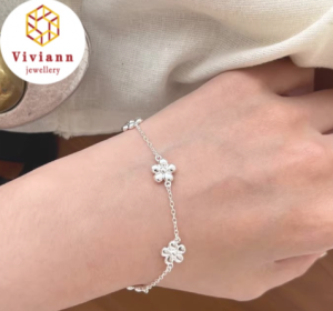 Viviann Original s925 Sterling Silver Flower Chain Bracelet Girls Five al Bracelet Accessories Simple Classic 925 Sterling Silver Bracelet Chains for Women Fashion Romantic Fine Jewelry Gifts