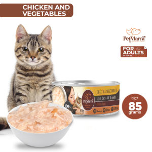 PetMarra Choice Cuts Adult Cat Wet Food Can Chicken and Vegetable Flavor 85g canned cats pet foods all breeds