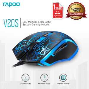 【Clearance】 Rapoo V20S USB LED Multiple Color Light System with 16 Million Colors DPI 3000 Optical Middle Level Wired Gaming Mouse