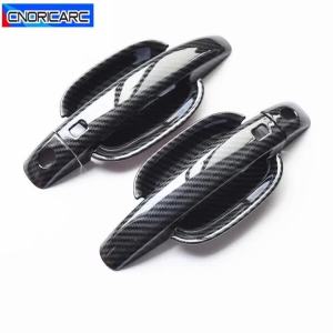 Car Door Handles Decoration Cover Trim For Audi A4 B8 Q3 Q5 Carbon Fiber Color Door Knob Door Bowl Covers Exterior Decals