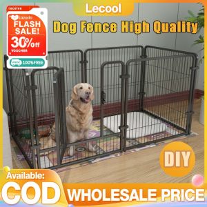【Ready Stock】Dog Fence Pet Playpen Indoor Outdoor Fence 6Pcs Large Space DIY Easy Assemble Pen Fence Dog Cage