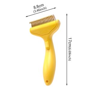 Pet Hair Remover Comb Stainless Steel Dog Hair Brush Efficient Steel Pet Brush Dog Grooming Tool Pet Hair Remover Brush