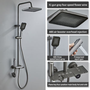 4 in 1 Hot And Cold Shower Set High Pressure Home Shower Set with Full Copper Shower Valve Bathroom Shower Set