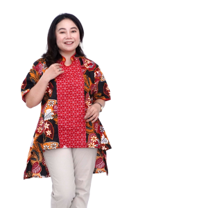 Blouse Big Size Wanita Atasan Batik Jumbo LD 140 L-XL-2L-3L-4L-5L-6L-7L Model Blus Jumbo Kerja Batik / Blus Batik Big Size Formal Kantor