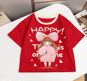 Áo thun cổ tròn bé gái 1 tuổi đến 10 tuổi/ Áo thun croptop bé gái 10kg đến 40kg/ Áo thun bé gái chất vải cotton mềm mịn họa tiết in sắc nét