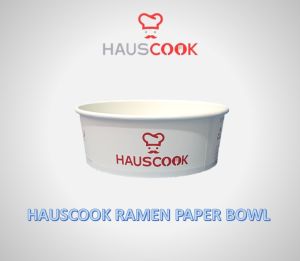Hauscook 1300cc round disposable induction ramen bowl container paper aluminum