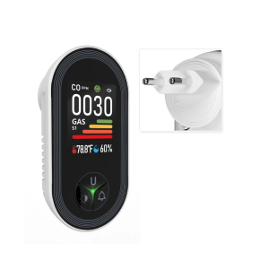 Home Safety Monitor 4 in 1 Gas Leak CO Detection Temperature Humidity with Flash Sound Alerts