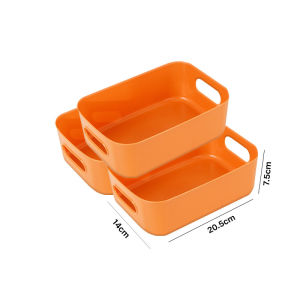【3pcs/set】Desktop Storage Organizer Plastic Storage Basket Makeup Snack Kitchen Drawer Organizer Box