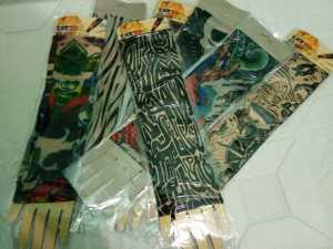 COD} 5 PCS MANSET TANGAN GAMBAR TATO BAHAN STOKING MOTIF RANDOM