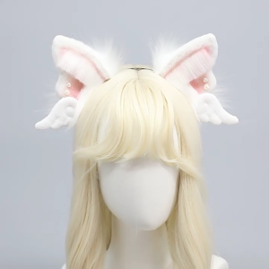 Maid Hairhoop Wing Cats Ear Hairband Bendable Ear Headband Costume Hairhoop Girl Theme Party Subculture Headpiece