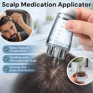 Scalp Medication Applicator Portable Hair Growth Head Massager Comb Essential Oil Liquid Guiding Comb Anti-Hair Loss Tool