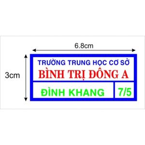 Logo Stiker trường học-công ty-gia đình[IN LOGO B ẢNG TÊN HỌC SINH THEO YÊU CẦU INBOX SHOP]công nghệ in pet chuyển nhiệt đẹp