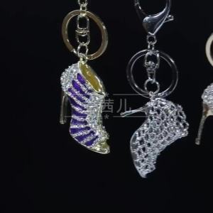 [Free Shipping] Diamond-Encrusted Sneaker Car Keychain WomenS Bag Pendant Metal Key Ring MenS Gift