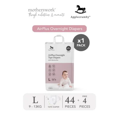Applecrumby® Airplus Overnight Tape Diapers - Mega Pack