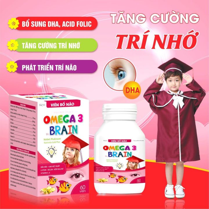 Kẹo Viên Bổ Não OMEGA 3 Brain giúp phát triển não bộ, tăng cường trí ...