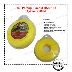 DASPRO Trimmer Line Senar Mesin Rumput 2.4mm x 50m Anti Putus / Tali Potong Rumput