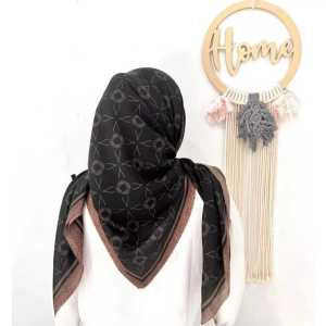 Hijab Voal Motif Abstract Geometris GHAIDA Hijab Segi Empat Terbaru