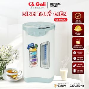 Bình Đun Nước Gali GL-5050A Dung tích 5 lít Chức năng khoá rẻ em an toàn thân bằng nhựa nguyên sinh cao cấp Bình Đun Nước chức năng đun sôi lại giữ ấm. Hàng nhập khẩu bảo hành 24 tháng.
