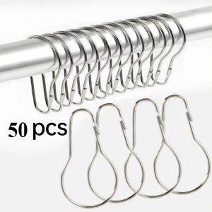 50/100pcs Metal C Ring Hook Gourd Type Hook hanging Hook with Lock Shower Curtain Hook