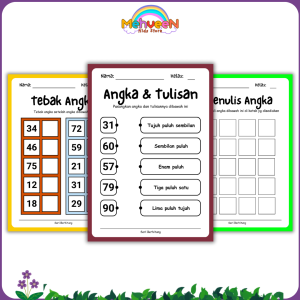 Worksheet AnakLembar Kerja Anak 3-5 Tahun Seri Belajar Mengenal Angka 27 Halaman Ukuran A4