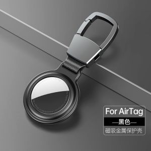 【SG READY STOCK】AirTag Protective Case With Keychain Metal Anti-Loss Bracket Shell AirTag Key Ring Cover GPS Item Tracker Accessories